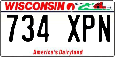 WI license plate 734XPN