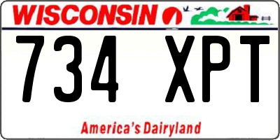 WI license plate 734XPT
