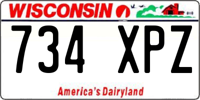 WI license plate 734XPZ