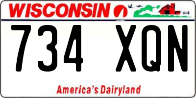 WI license plate 734XQN