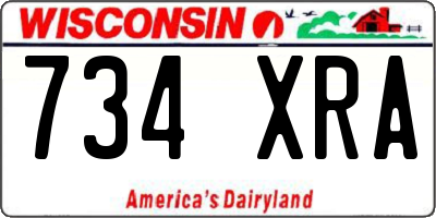 WI license plate 734XRA