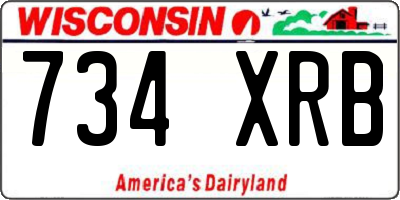 WI license plate 734XRB