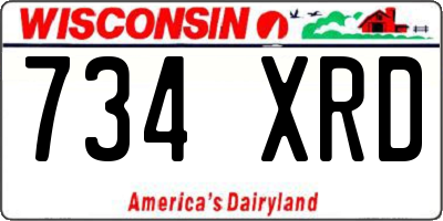 WI license plate 734XRD