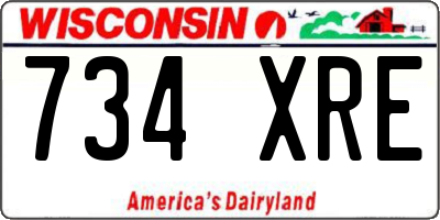 WI license plate 734XRE