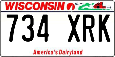 WI license plate 734XRK