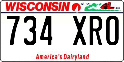 WI license plate 734XRO