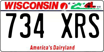 WI license plate 734XRS