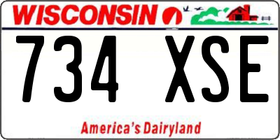 WI license plate 734XSE