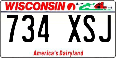 WI license plate 734XSJ