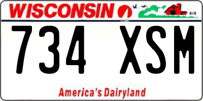 WI license plate 734XSM