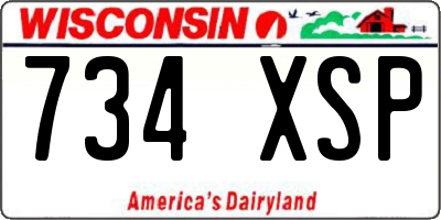 WI license plate 734XSP
