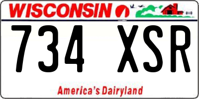 WI license plate 734XSR