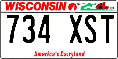 WI license plate 734XST