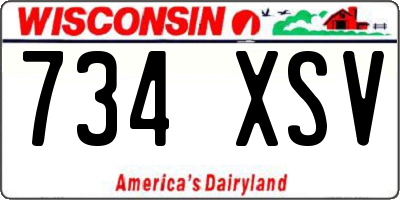 WI license plate 734XSV