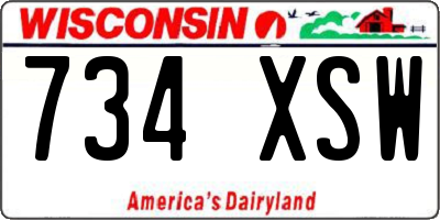 WI license plate 734XSW