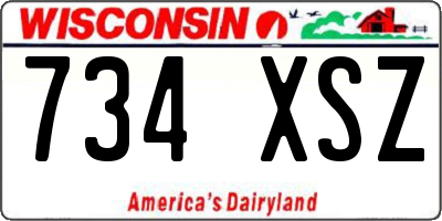 WI license plate 734XSZ