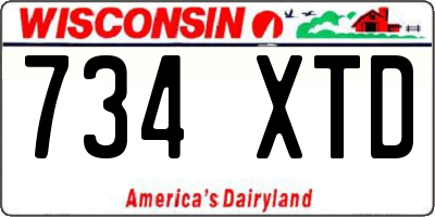 WI license plate 734XTD