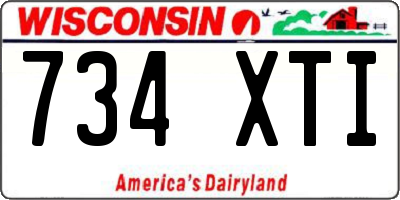 WI license plate 734XTI