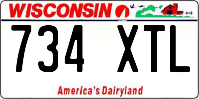 WI license plate 734XTL