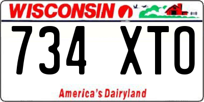 WI license plate 734XTO