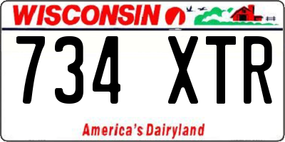 WI license plate 734XTR