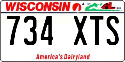 WI license plate 734XTS