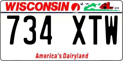 WI license plate 734XTW