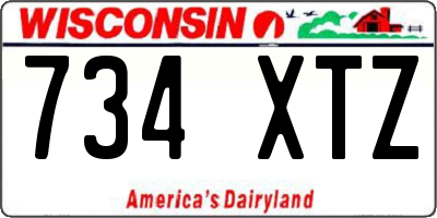 WI license plate 734XTZ