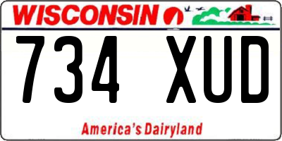 WI license plate 734XUD