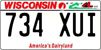 WI license plate 734XUI