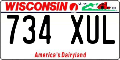 WI license plate 734XUL