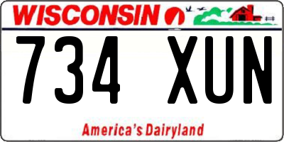 WI license plate 734XUN
