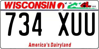 WI license plate 734XUU