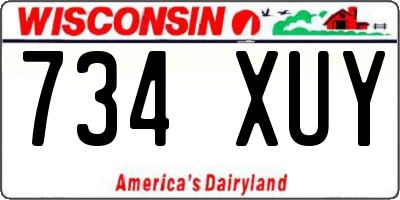 WI license plate 734XUY