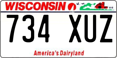 WI license plate 734XUZ