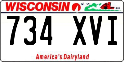 WI license plate 734XVI