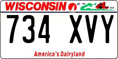 WI license plate 734XVY