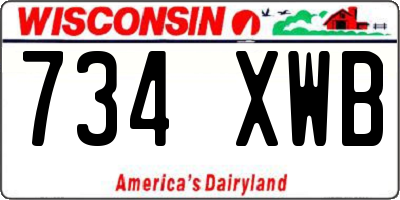 WI license plate 734XWB