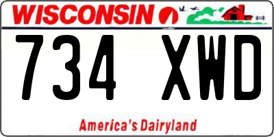 WI license plate 734XWD