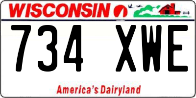 WI license plate 734XWE