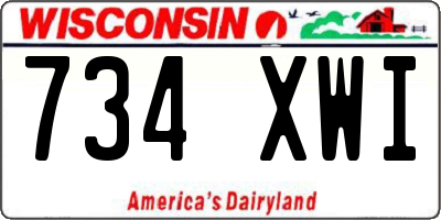 WI license plate 734XWI