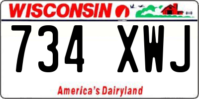 WI license plate 734XWJ