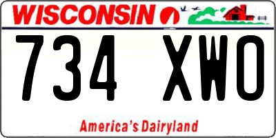 WI license plate 734XWO