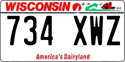 WI license plate 734XWZ