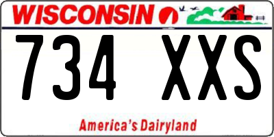 WI license plate 734XXS