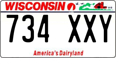 WI license plate 734XXY