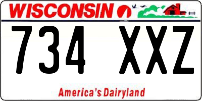 WI license plate 734XXZ