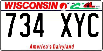 WI license plate 734XYC