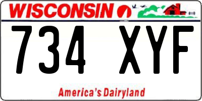 WI license plate 734XYF