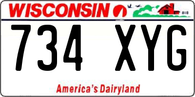 WI license plate 734XYG